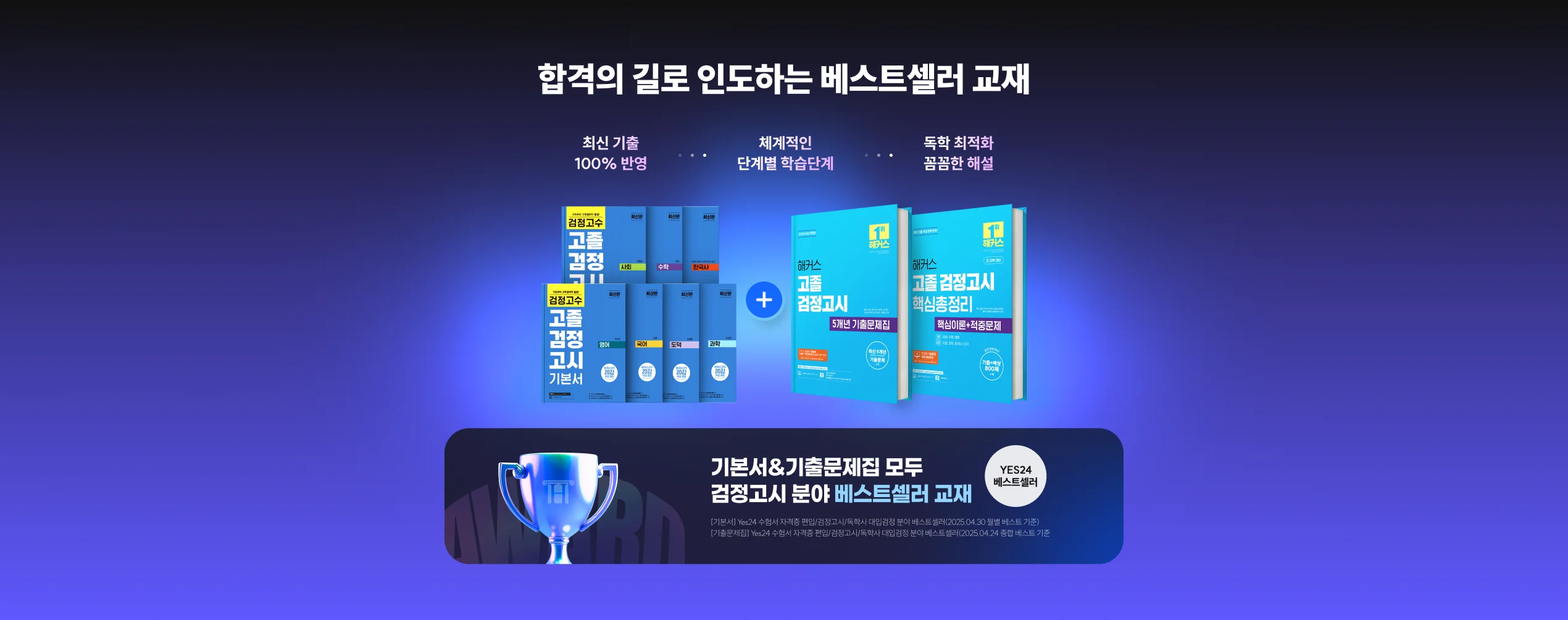 해커스 검정고시 고졸 검정고시 초단기 집중반, 합격의 길로 인도하는 베스트셀러 교재