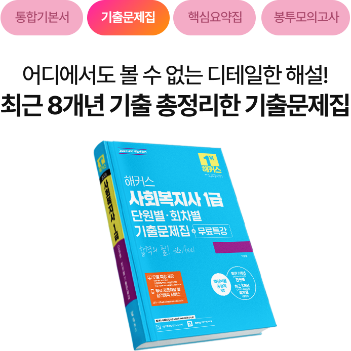 기출문제집 교재(해커스 사회복지사 1급 단원별·회차별 기출문제집)
